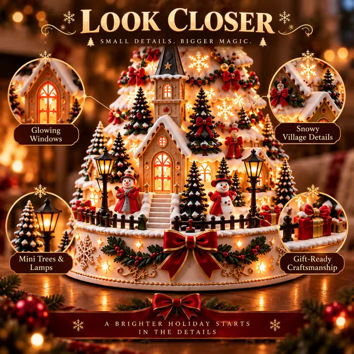 💯 Last day 49% OFF - 🎄Christmas Village Projection Centerpiece