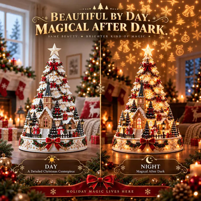 💯 Last day 49% OFF - 🎄Christmas Village Projection Centerpiece